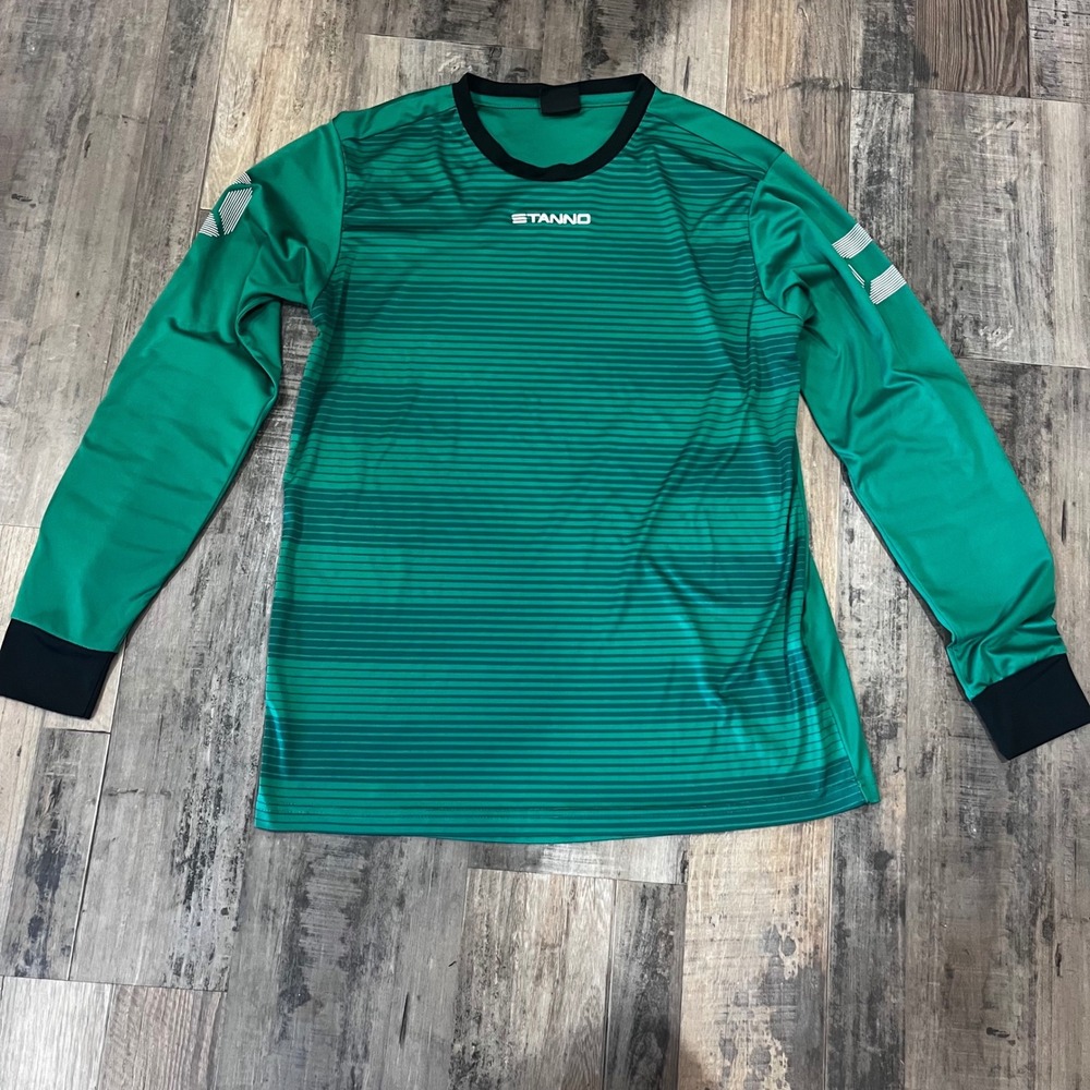 Stanno Goalkeeper Jersey Green Long Sleeve Padded Elbows Mens Small